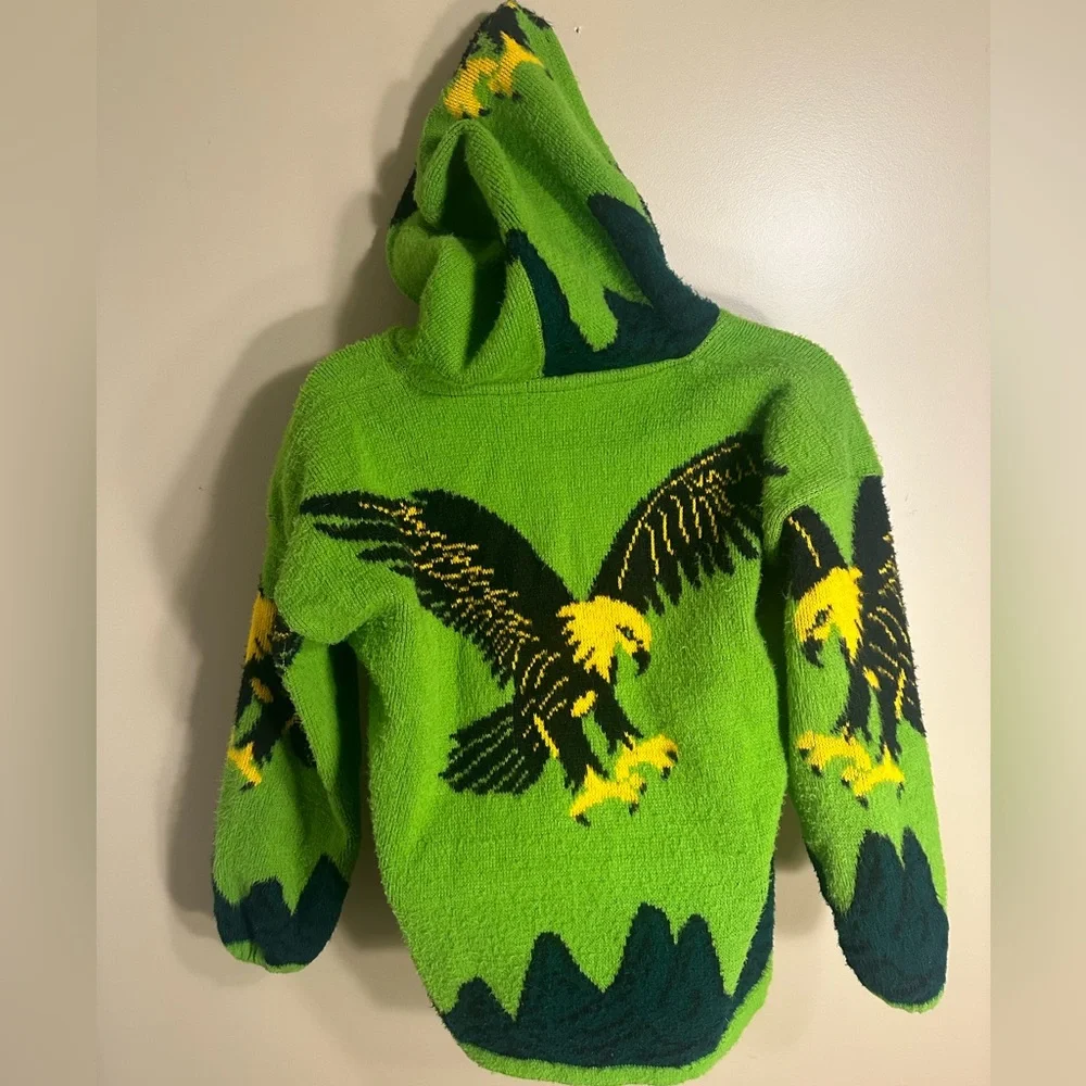 Vintage Hippie Green Artesan Eagle Sweater! - Picture 8 of 8